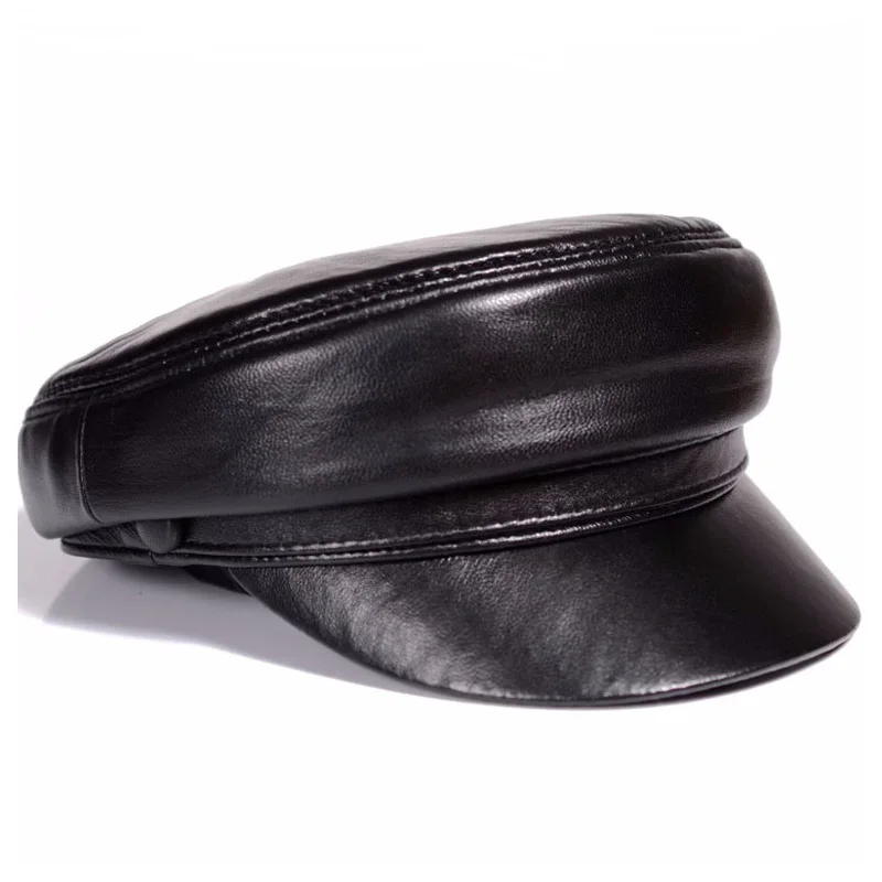 Leather Work Hat - Nuevo 2024 Primavera/Invierno Unisex 54-60 CM