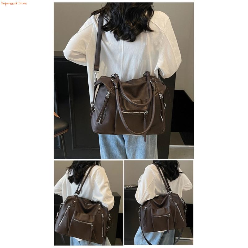 Leather Work Duffle Bag - Bolso Q5WE multiusos para axila, bolso