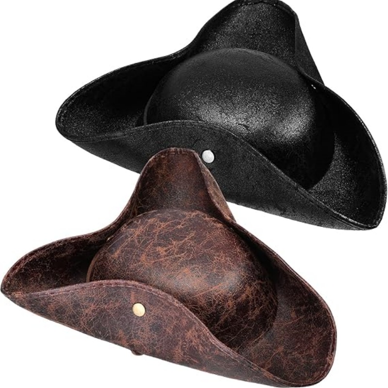 Leather Work Hat - Sombrero de pirata de piel sintética,