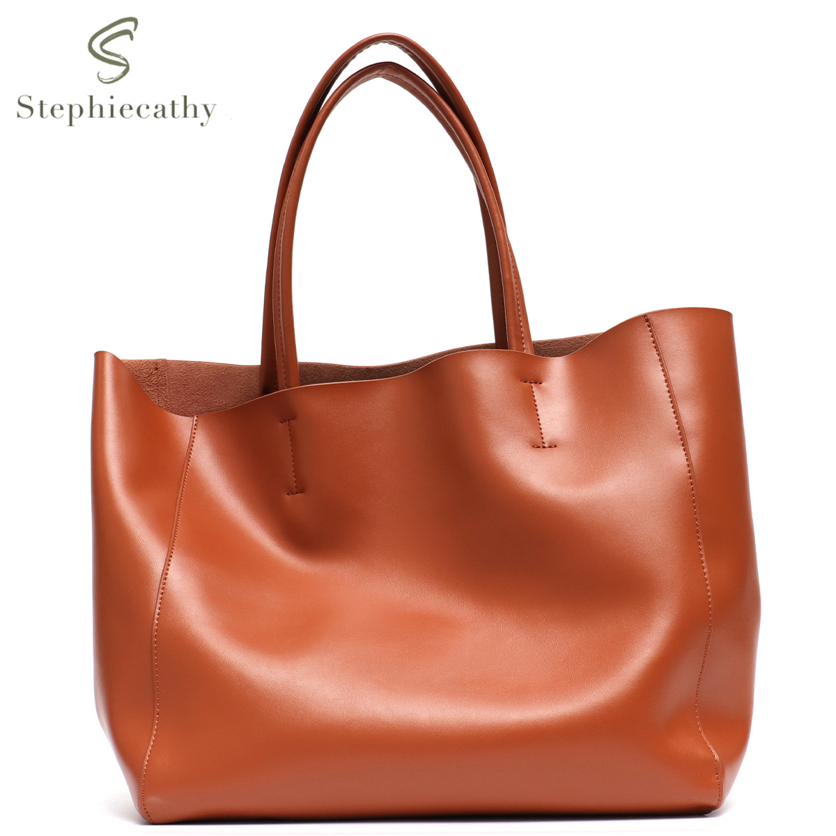 Leather Work Bag Women - Bolso grande minimalista para mujer, bolsos