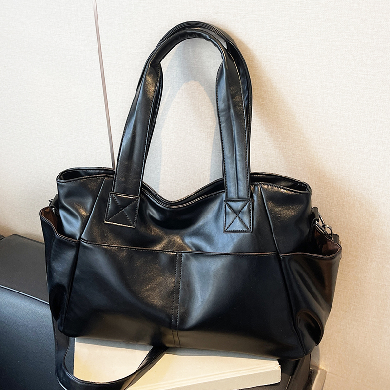 Leather Work Bag Women - Bolso de mano retro de cuero
