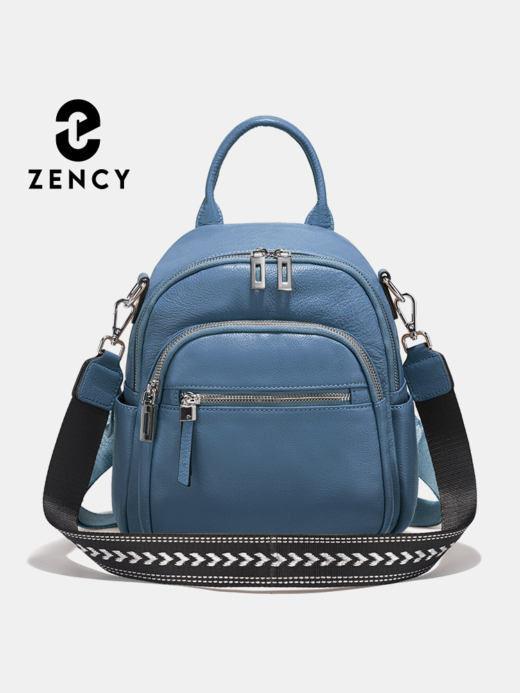 Leather Work Bag Women - Mochila pequeña Zency de cuero genuino,