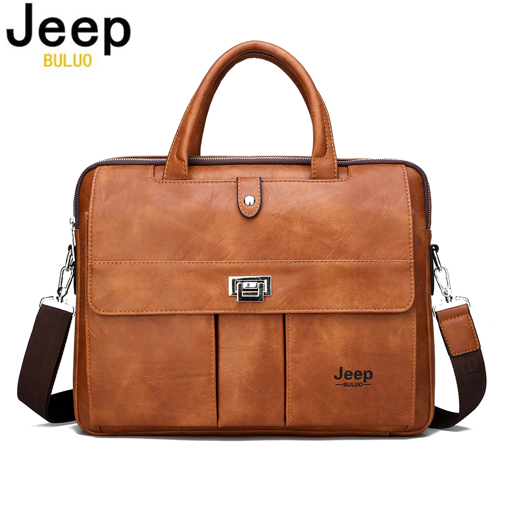 Leather Work Laptop Bag - Maletín de Cuero para Hombre Jeep