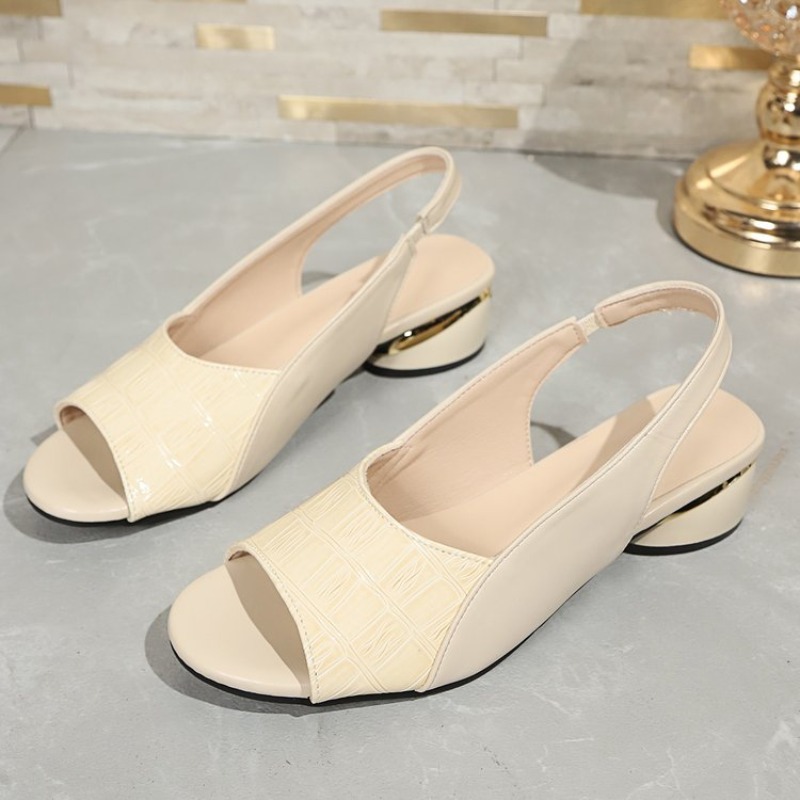 Sandalias de tacón bajo con co - Leatherwork Free Patterns reseña y precio