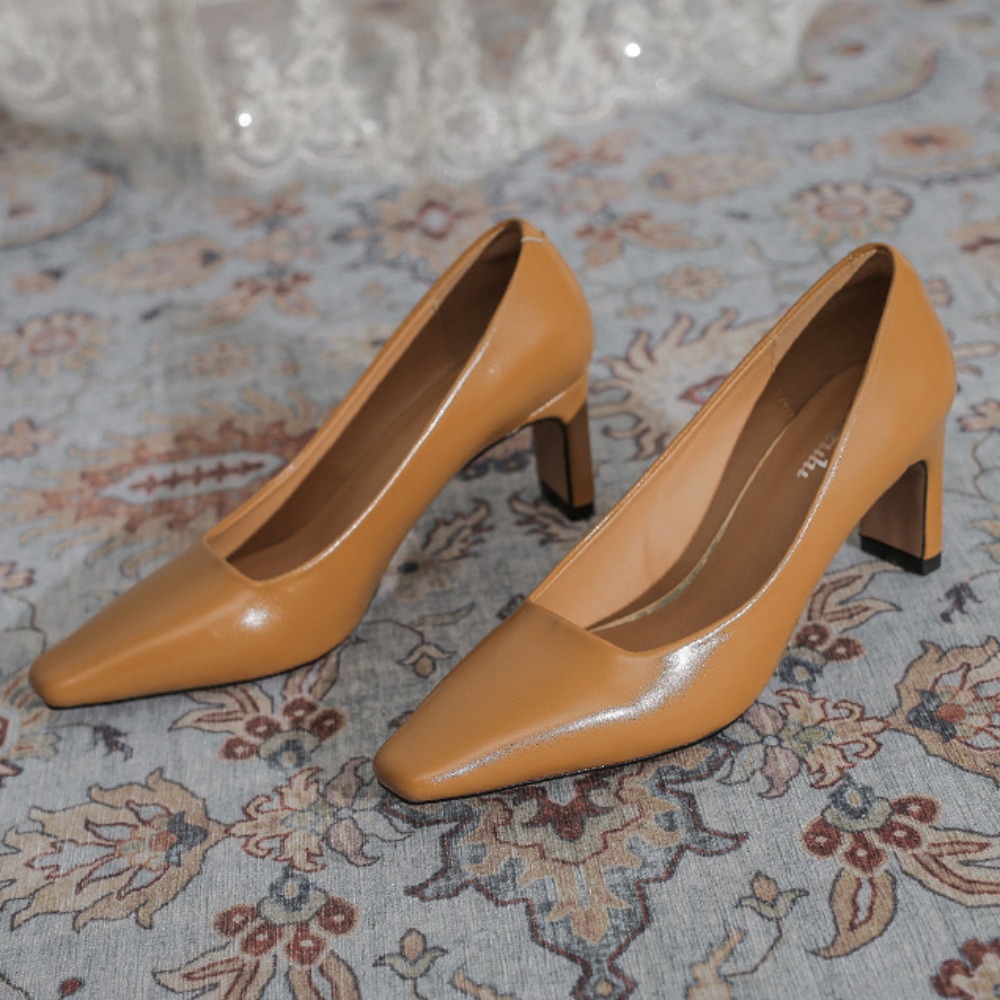Tacones altos, nuevos zapatos  - Leather Work Women Shoes reseña y precio