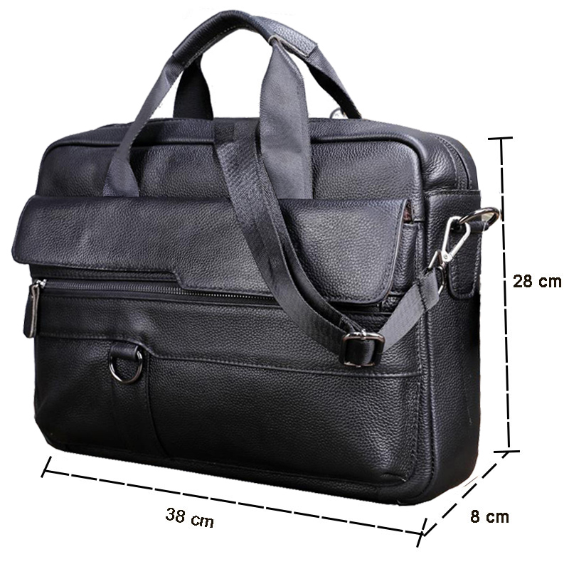 Bolso grande de cuero genuino  - Leather Work Laptop Bag reseña y precio