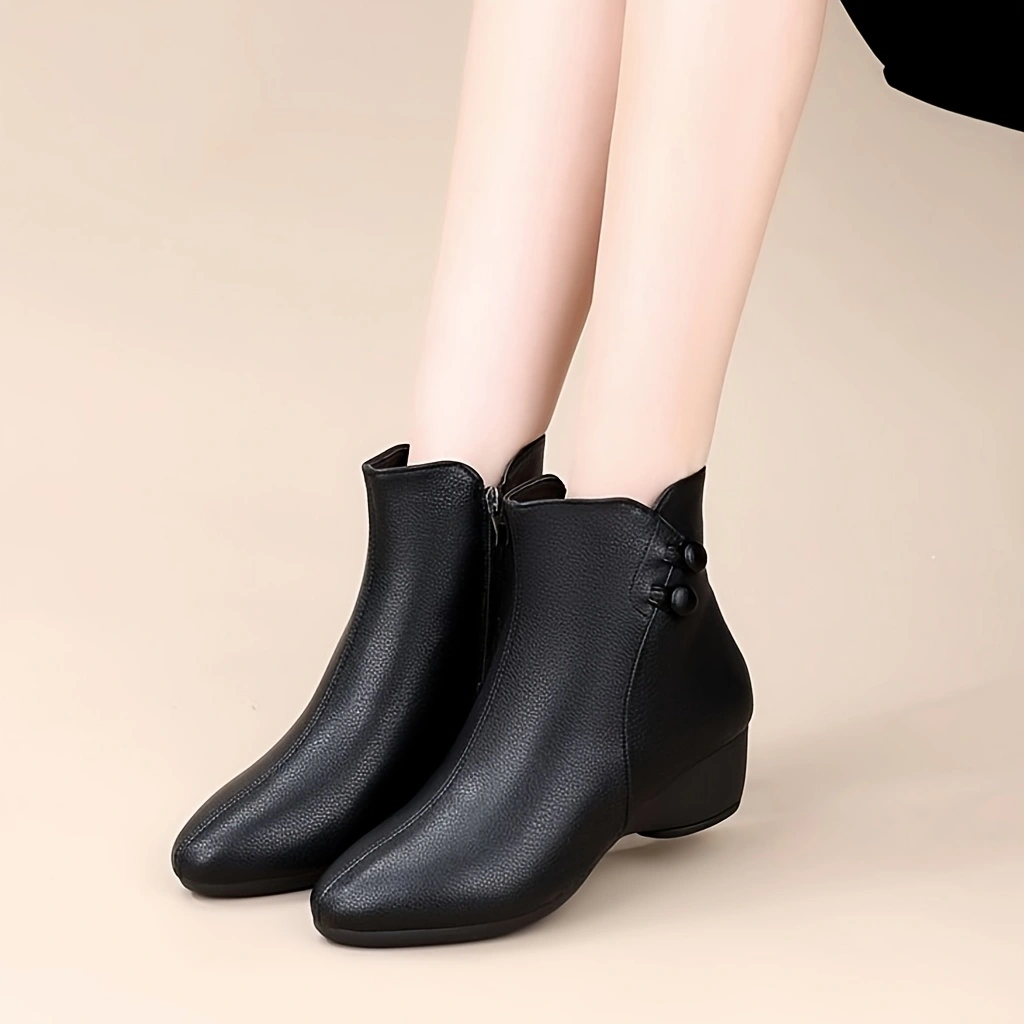 Botines de Cuña Media para Muj - Leather Work Women Shoes reseña y precio