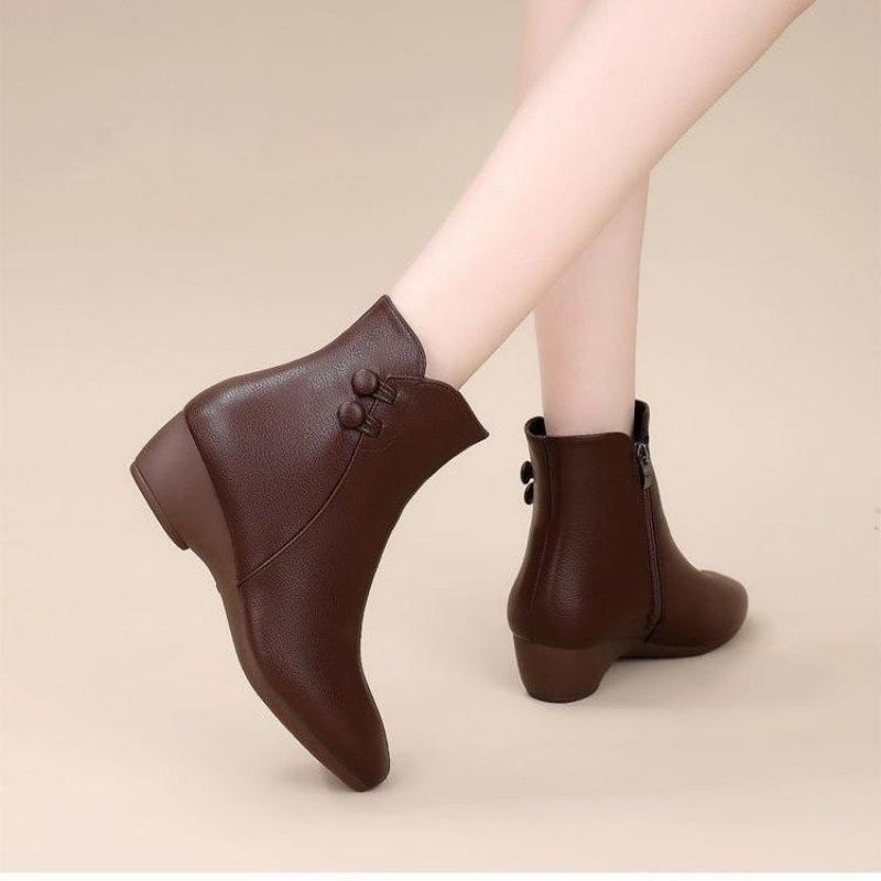 Botines de Cuña Media para Muj - Leather Work Women Shoes reseña y precio