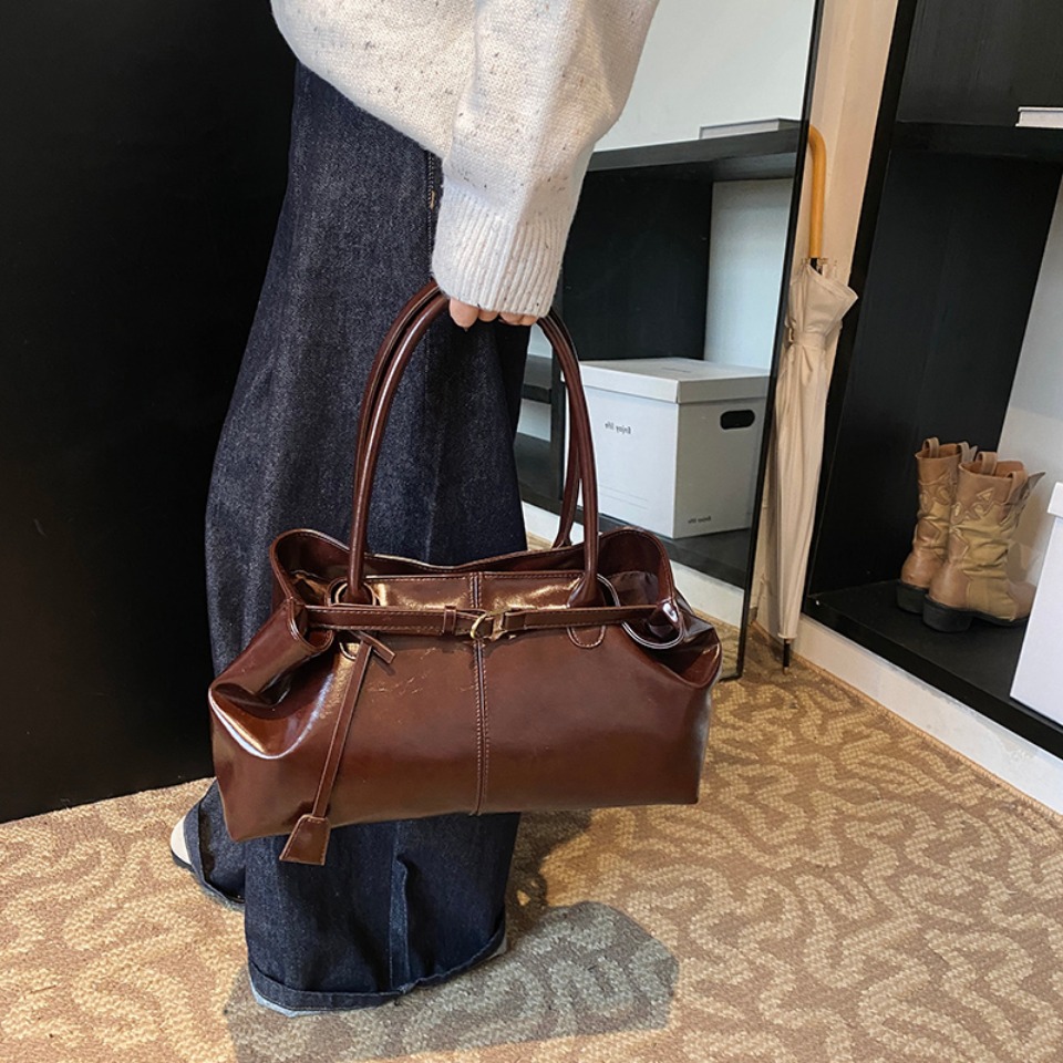 Bolso Hobo de cuero PU con ace - Leather Work Bag Women reseña y precio