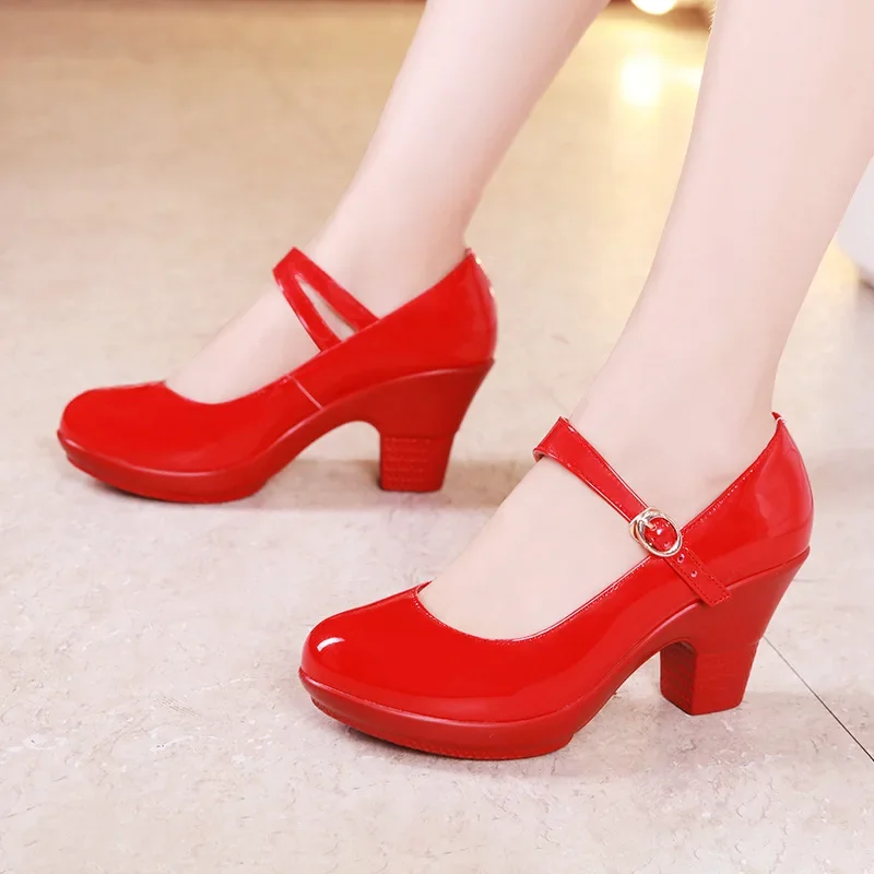 Zapatos de tacón medio tipo Ma - Leather Work Women Shoes reseña y precio