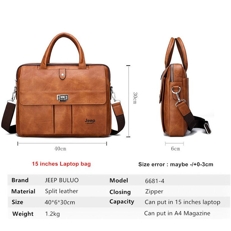 Maletín de Cuero para Hombre J - Leather Work Laptop Bag reseña y precio